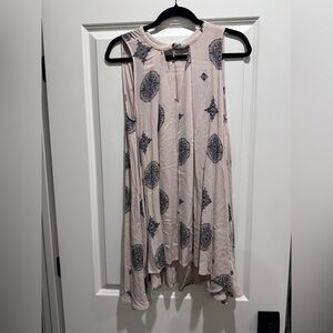 Free People Cream and Black Patterned Tunic